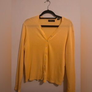 yellow knit cardigan + tee set
